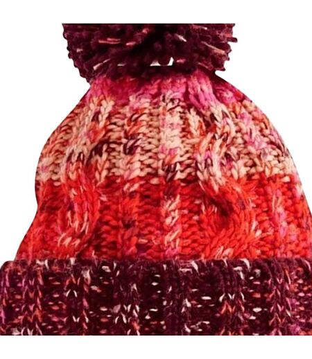 Beechfield Unisex Adults Corkscrew Knitted Pom Pom Beanie Hat (Alpine Blues)