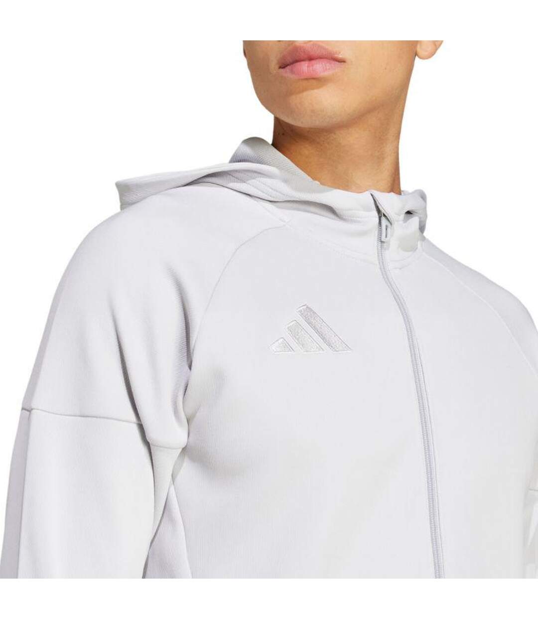 Veste À Capuche Tiro Homme Gris Argenté Adidas-4