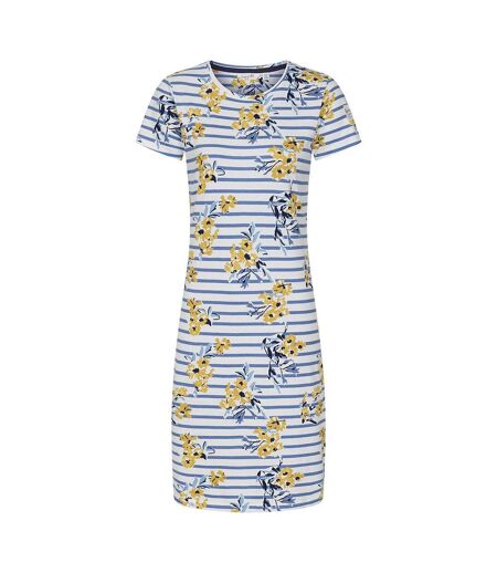 Womens/ladies Meadow T-shirt Dress Blue Lazy Jacks