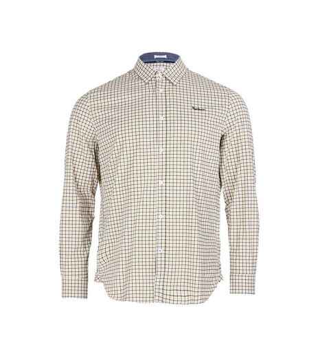 Chemise Blanche/Jaune/Marine à Carreaux Homme Pepe Jeans Fleetwood - L