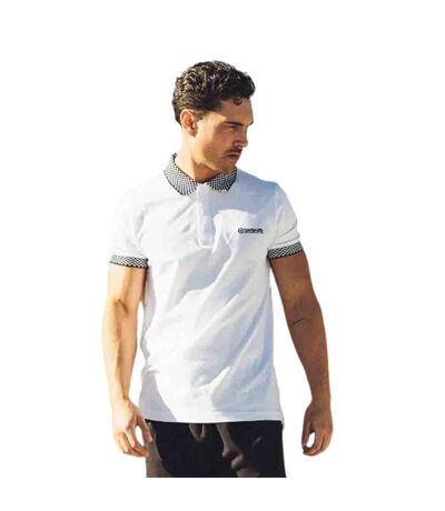 Mens Ss25 Two Tone Polo Shirt White Lambretta