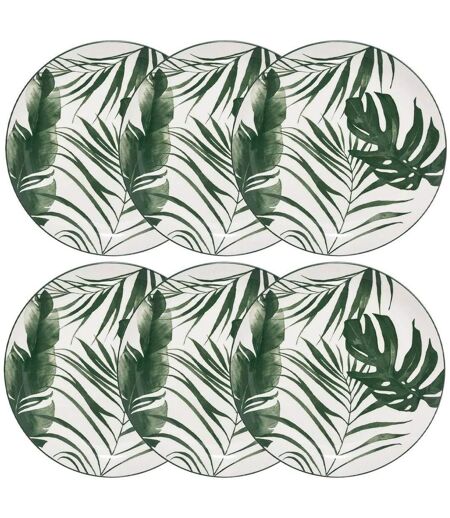 Lot de 6 Assiettes à Dessert Palme 19cm Vert