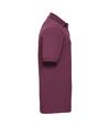 Russell Mens Ripple Collar & Cuff Short Sleeve Polo Shirt (Burgundy) - UTBC572