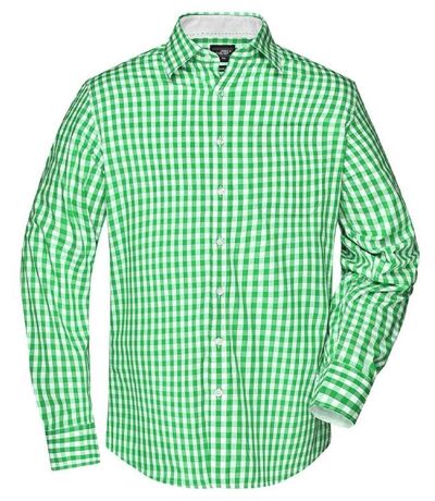 chemise manches longues carreaux vichy HOMME JN617 - vert