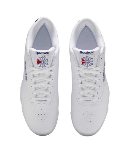 Mens Exofit Leather Low Trainers White Royal Blue Reebok