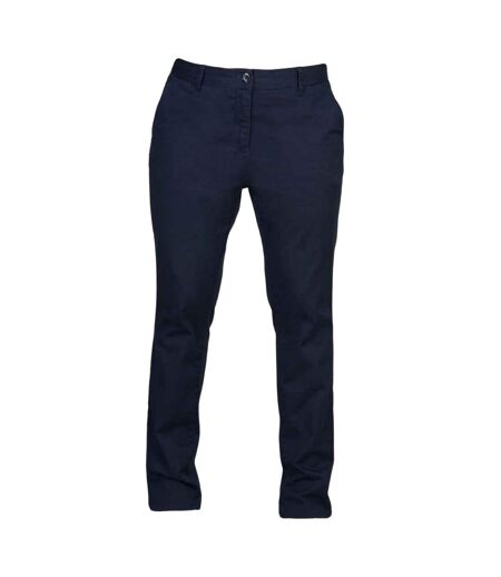 Womens/ladies Stretch Chinos Navy Front Row