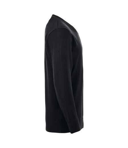 Clique Mens Aston Knitted V Neck Sweatshirt (Black)