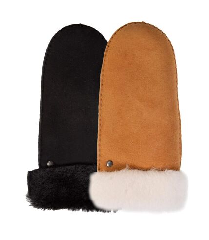 Isotoner Gants femme chauds et doux, en cuir de mouton retourné, et intérieur imitation fourrure