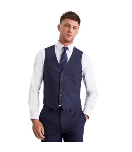 Mens marl slim vest navy marl Burton