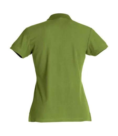 Womens/ladies Plain Polo Shirt Army Green Clique