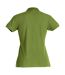 Womens/ladies Plain Polo Shirt Army Green Clique-2