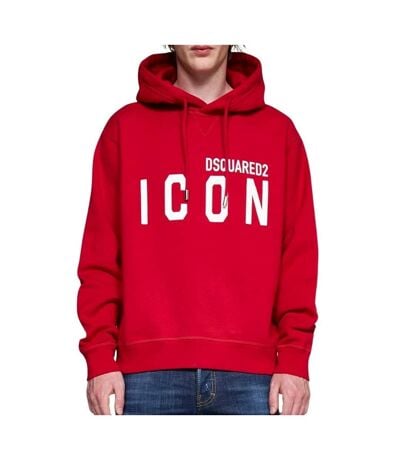 Sweat À Capuche Motif Logo Icon Homme Rouge DSquared2
