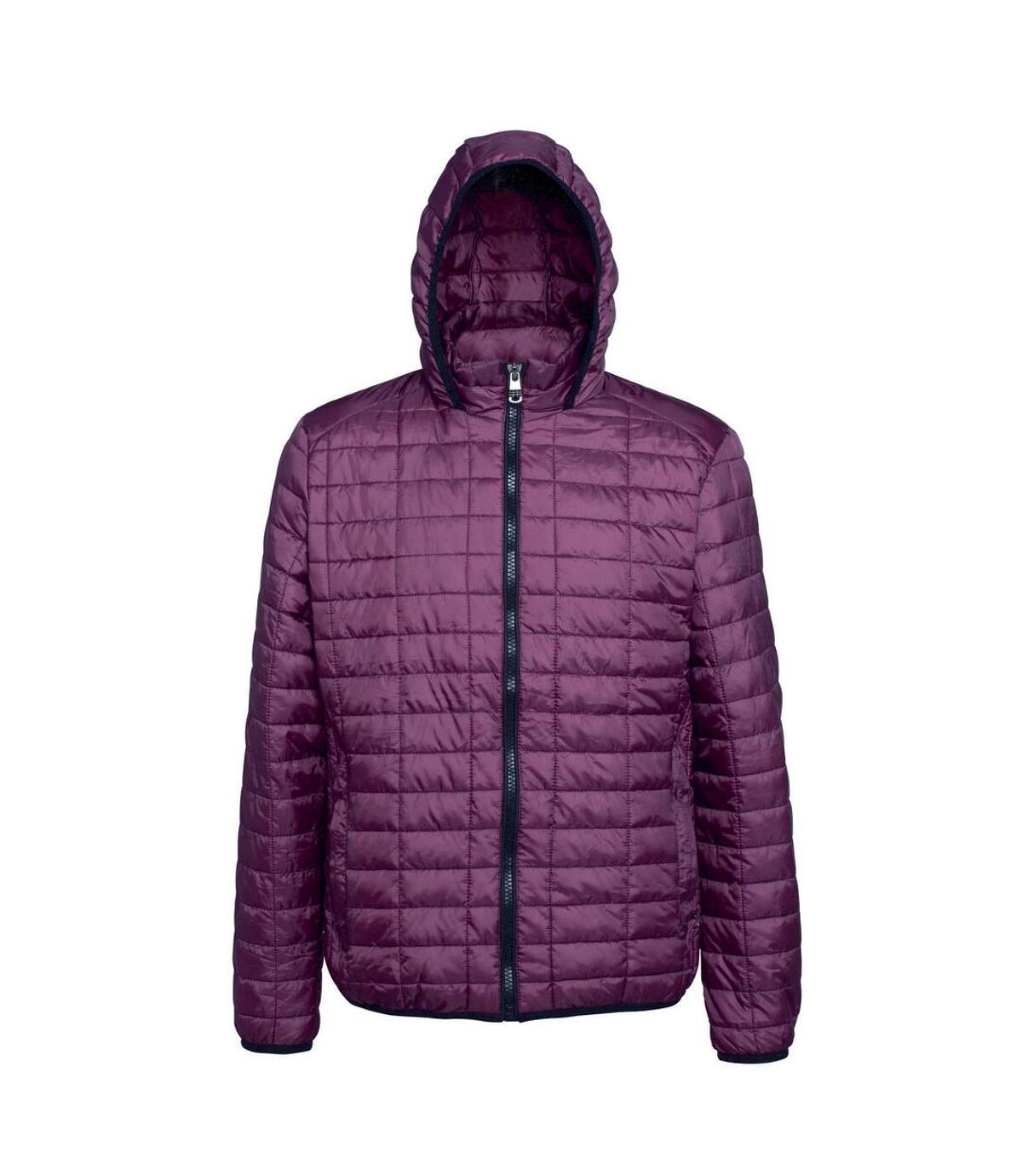 2786 Mens Honeycomb Padded Hooded Jacket (Mulberry)