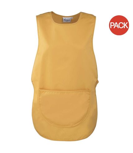 Premier Ladies/Womens Pocket Tabard / Workwear (Pack of 2) (Sunflower) (UTRW7031)