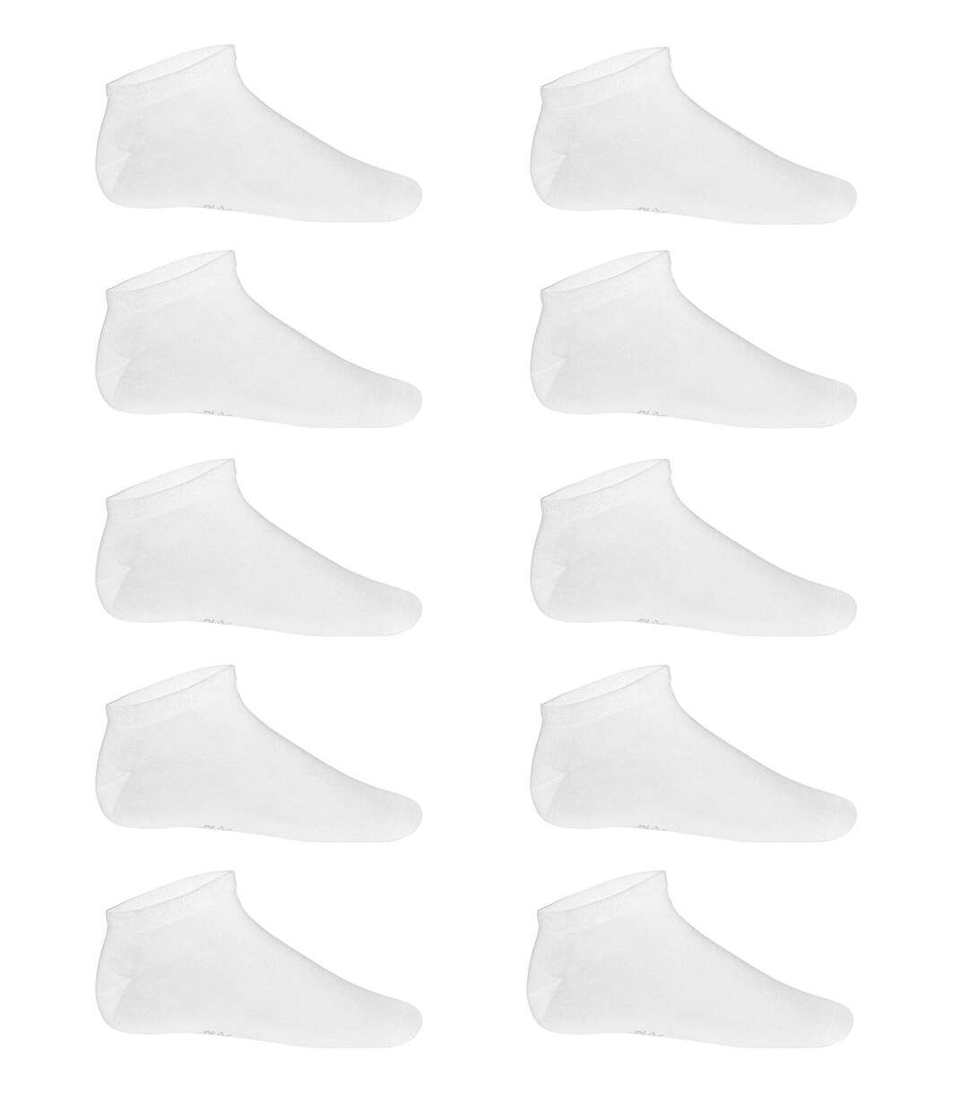 Lot 10 Paires de socquettes invisibles - PA037 - blanc-1