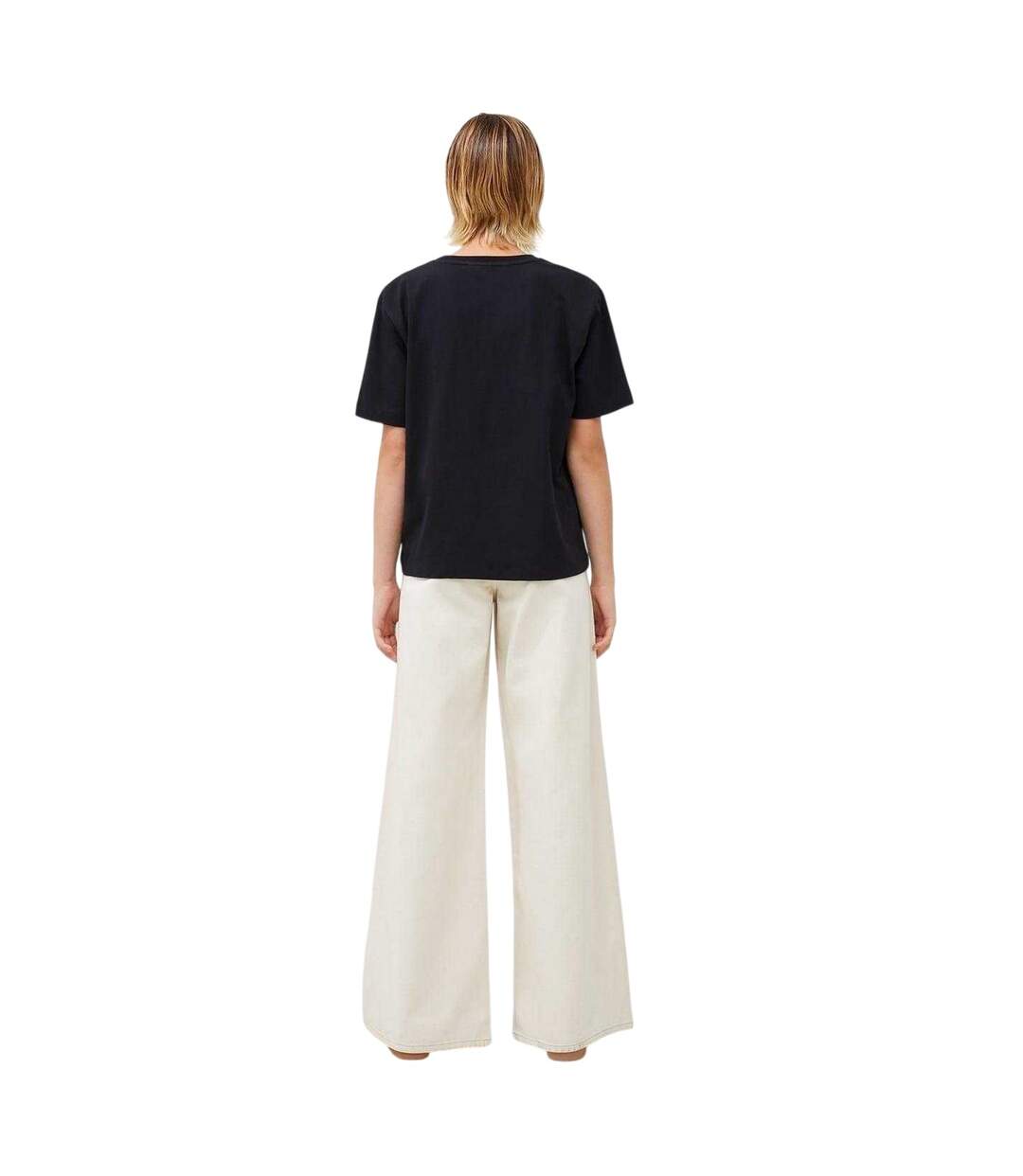 T-shirt Motif/style Ruché Femme Noir French Connection-3