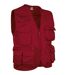 Gilet reporter multipoches sans manches - SAFARI - rouge lotus