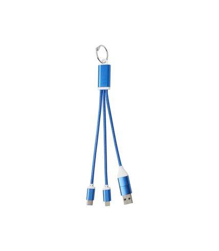 4 in 1 recycled aluminium keyring charging cable one size royal blue Generic