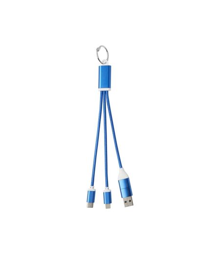 4 in 1 recycled aluminium keyring charging cable one size royal blue Generic