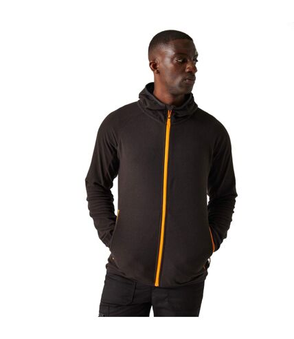 Regatta Mens Navigate Full Zip Fleece Jacket (Black/Orange Pop)