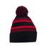 Bonnet Motif/style Rayé Fan Noir Rouge Classique Beechfield-1