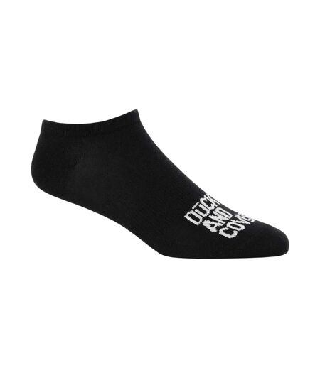 Pack of 5  Mens fubel trainer socks  black/white/grey Duck and Cover