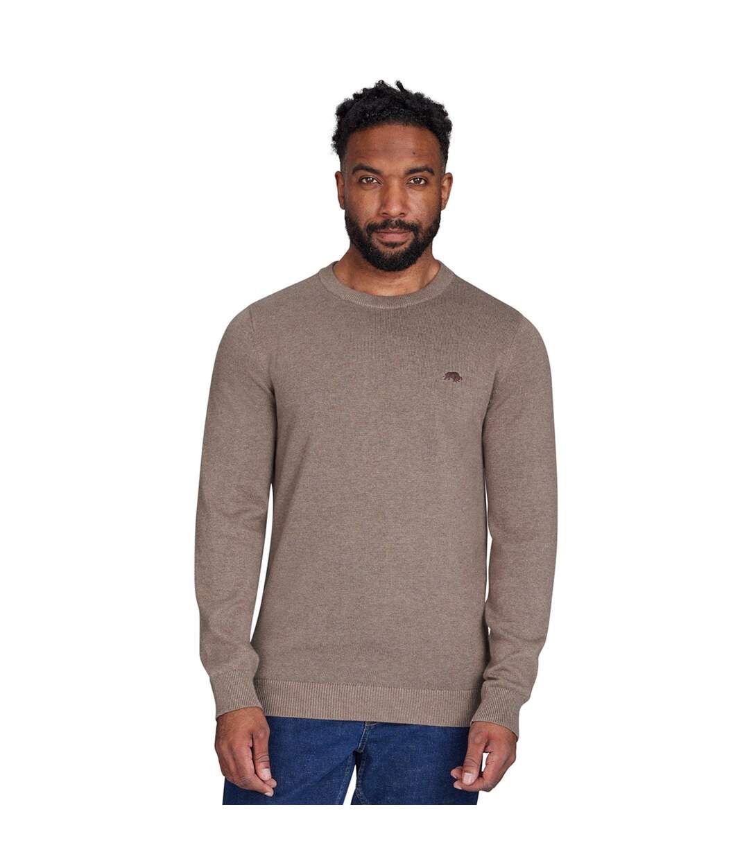 Pull classic homme beige Raging Bull-3