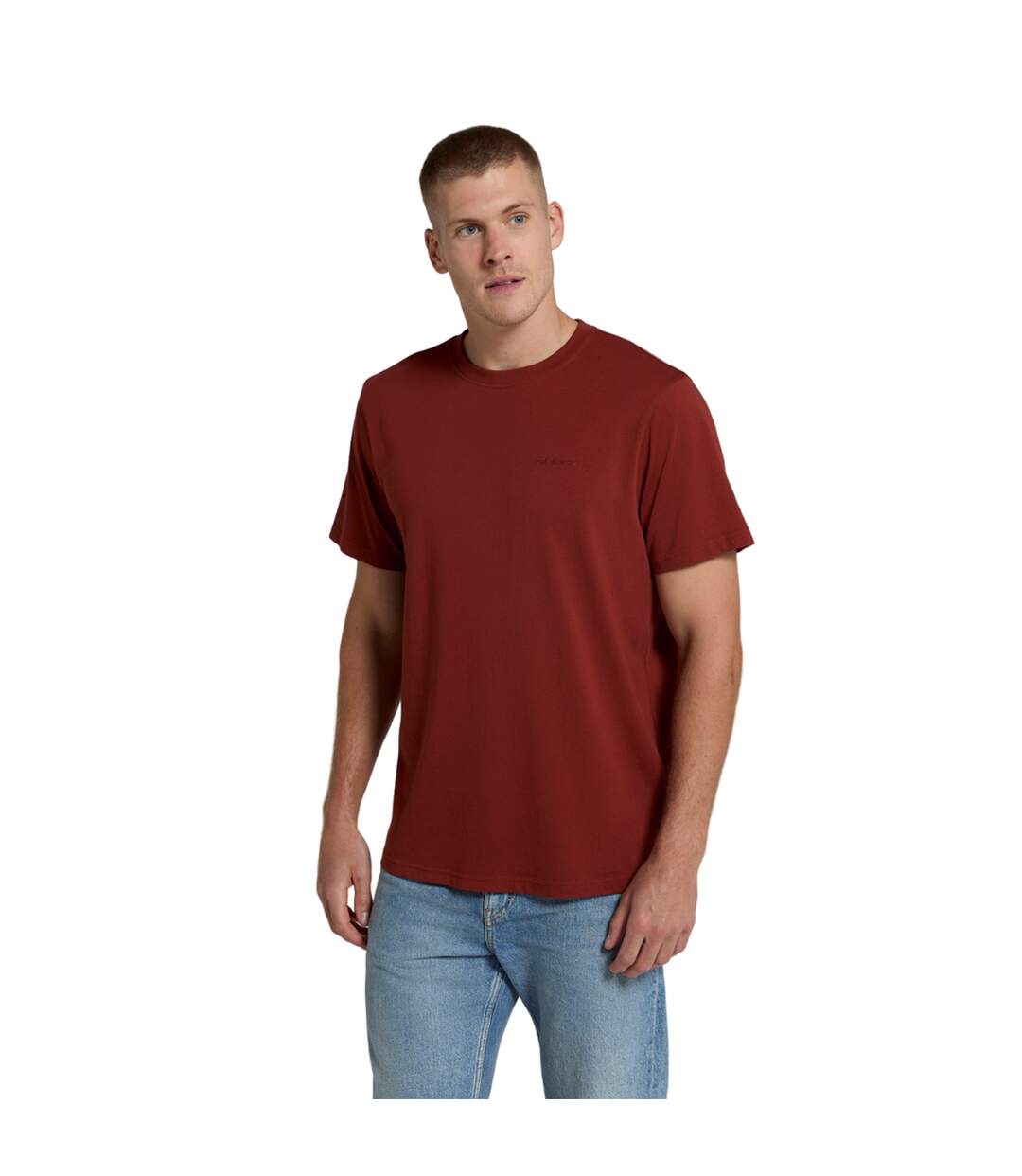 Mens icon organic t-shirt dark red Animal