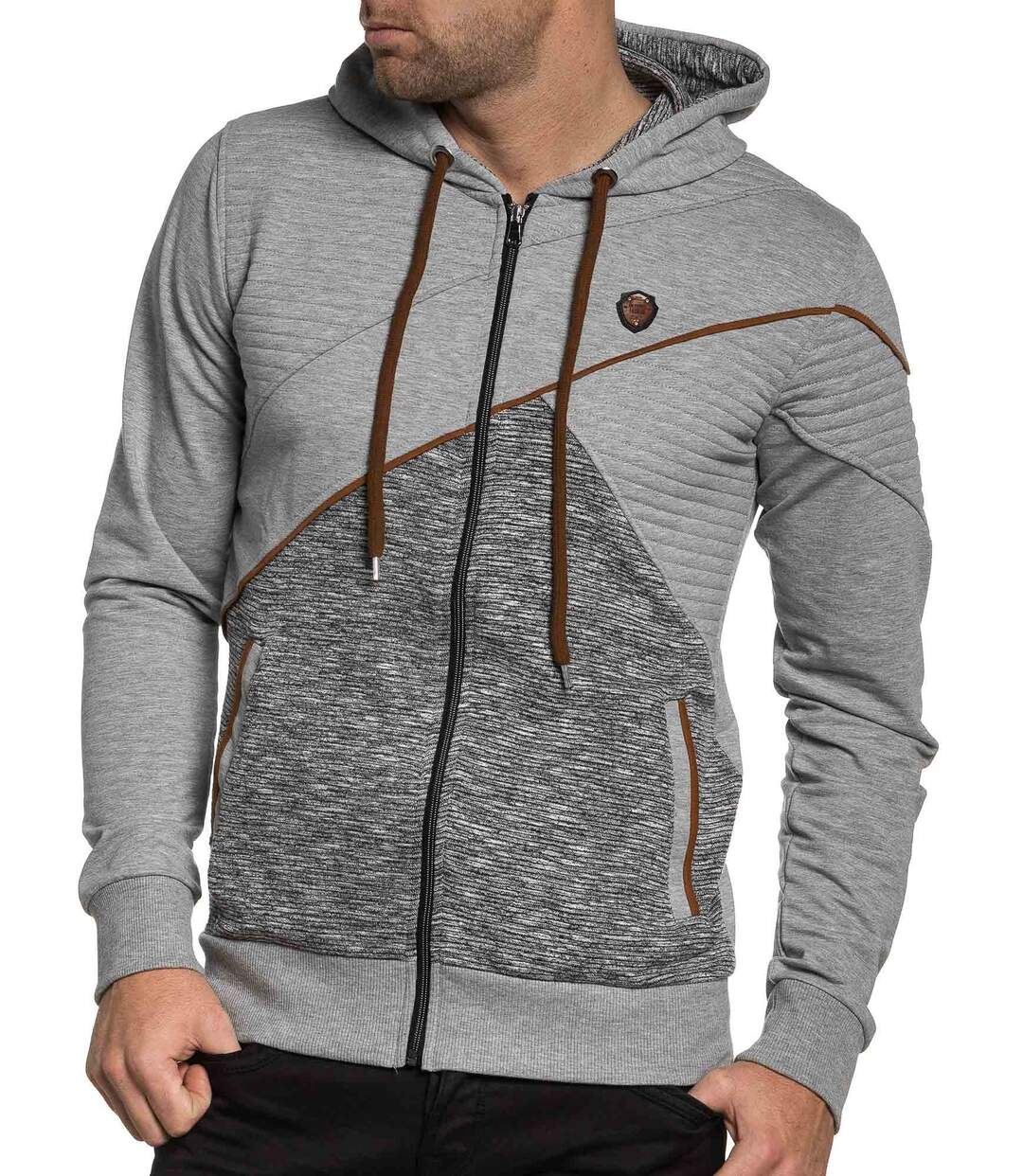 Gilet sweat capuche gris pour homme | Atlas For Men