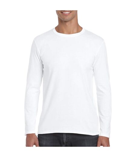 Gildan Pack of 5 Mens Soft Style Long Sleeve T-Shirt  (White) - UTBC4808