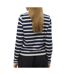 Pull rayure marine/écru femme vero moda fantastic button - l-2