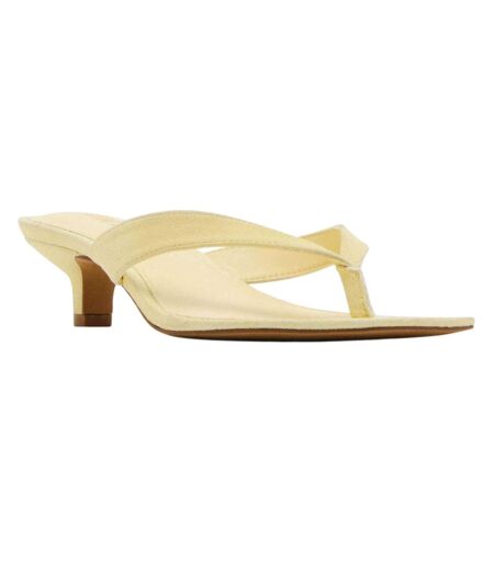 Womens/ladies Kitten Heel Thong Yellow Steve Madden