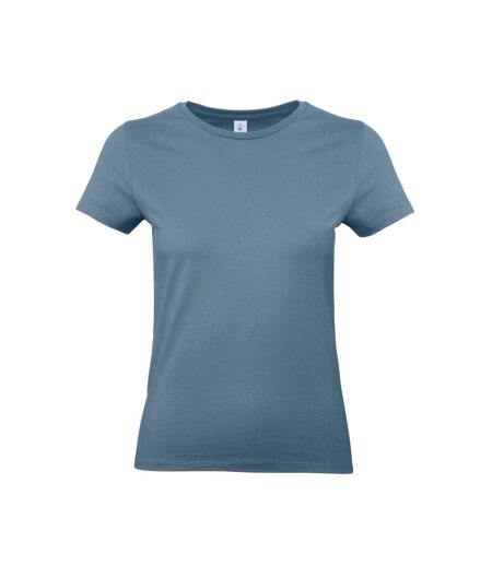 Womens/ladies e190 t-shirt stone blue B&C