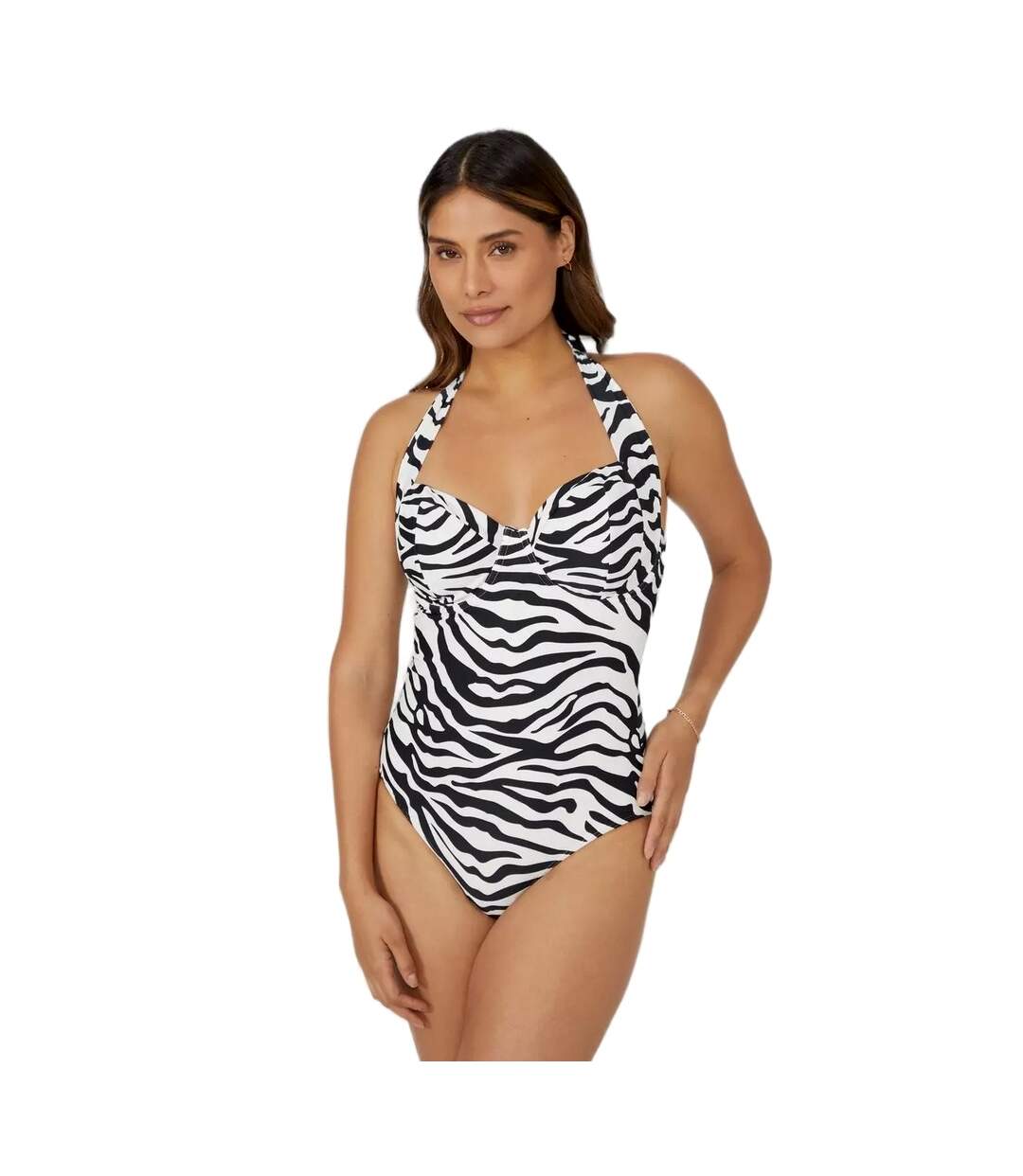 Maillot de bain 1 pièce femme noir / blanc Gorgeous-1