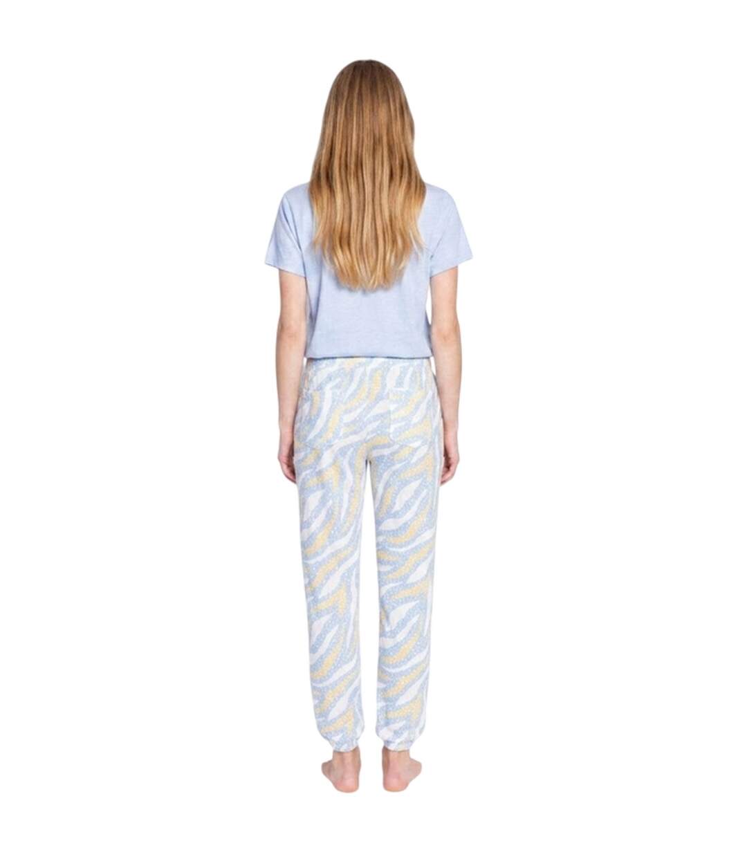 Pantalon De Jogging Motif/style Imprimé Tigre Femme Bleu Clair PJ Salvage-3