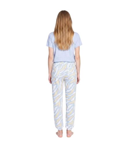 Pantalon De Jogging Motif/style Imprimé Tigre Femme Bleu Clair PJ Salvage