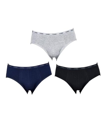 Boxer Homme Confort UOMO en Coton -Assortiment modèles photos selon arrivages- Pack de 3 Slips Surprise Coton Uni