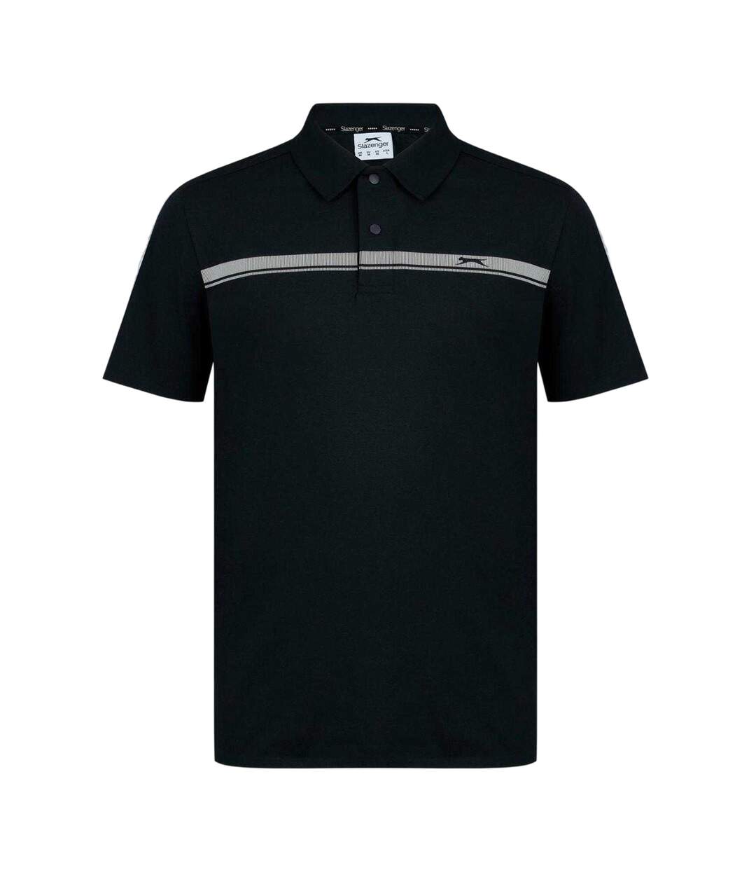 Mens Contrast Striped Golf Polo Shirt Black Slazenger-1