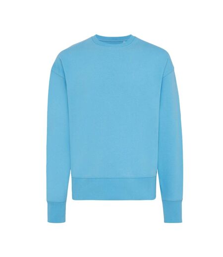 Unisex adult kruger recycled cotton crew neck relaxed fit sweatshirt tranquil blue Iqoniq