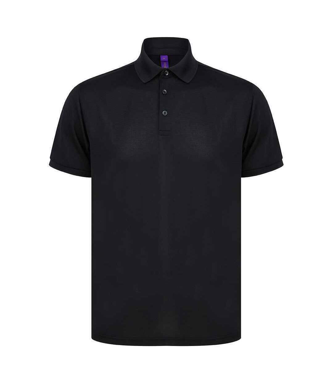 Henbury Mens Piqu Polo Shirt (Black) - UTPC4429-2