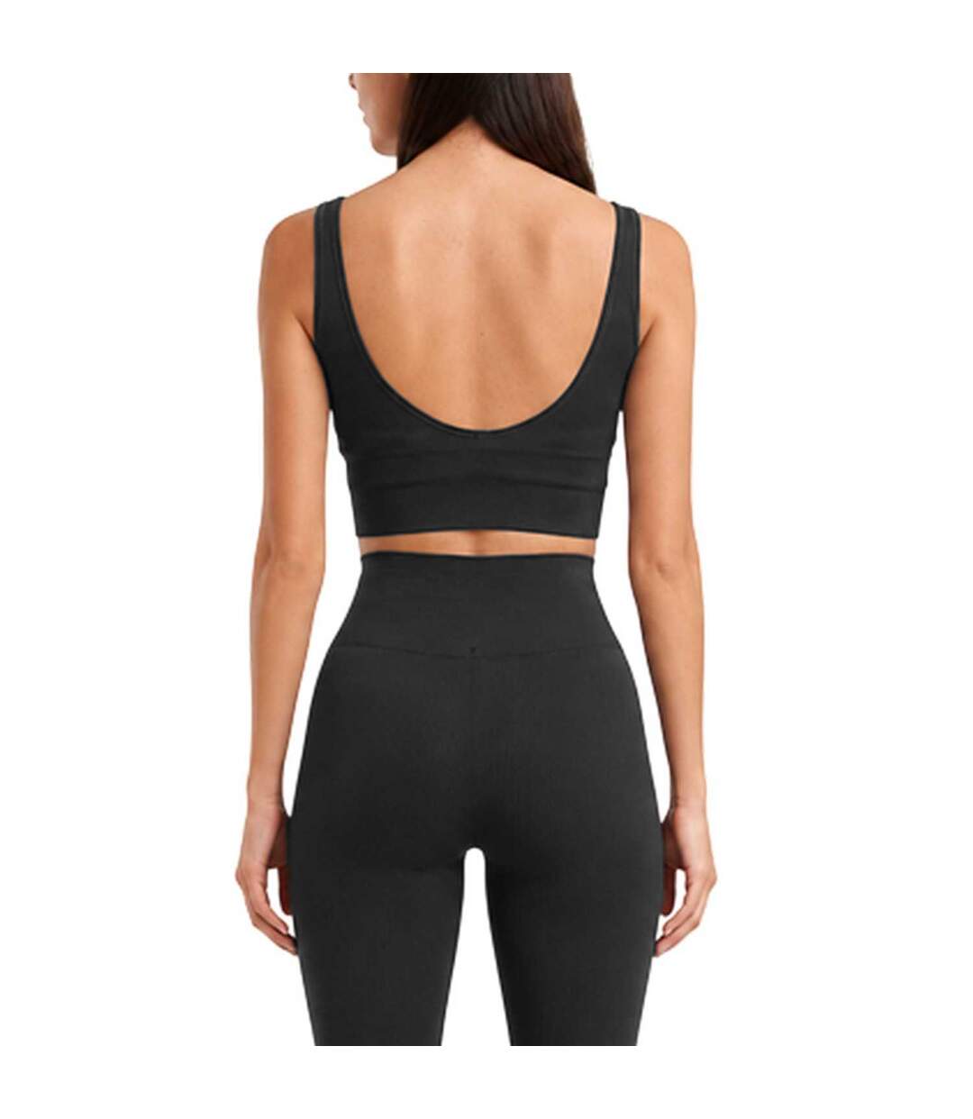 Womens/ladies Cropped Sports Bra Black Wolf-3