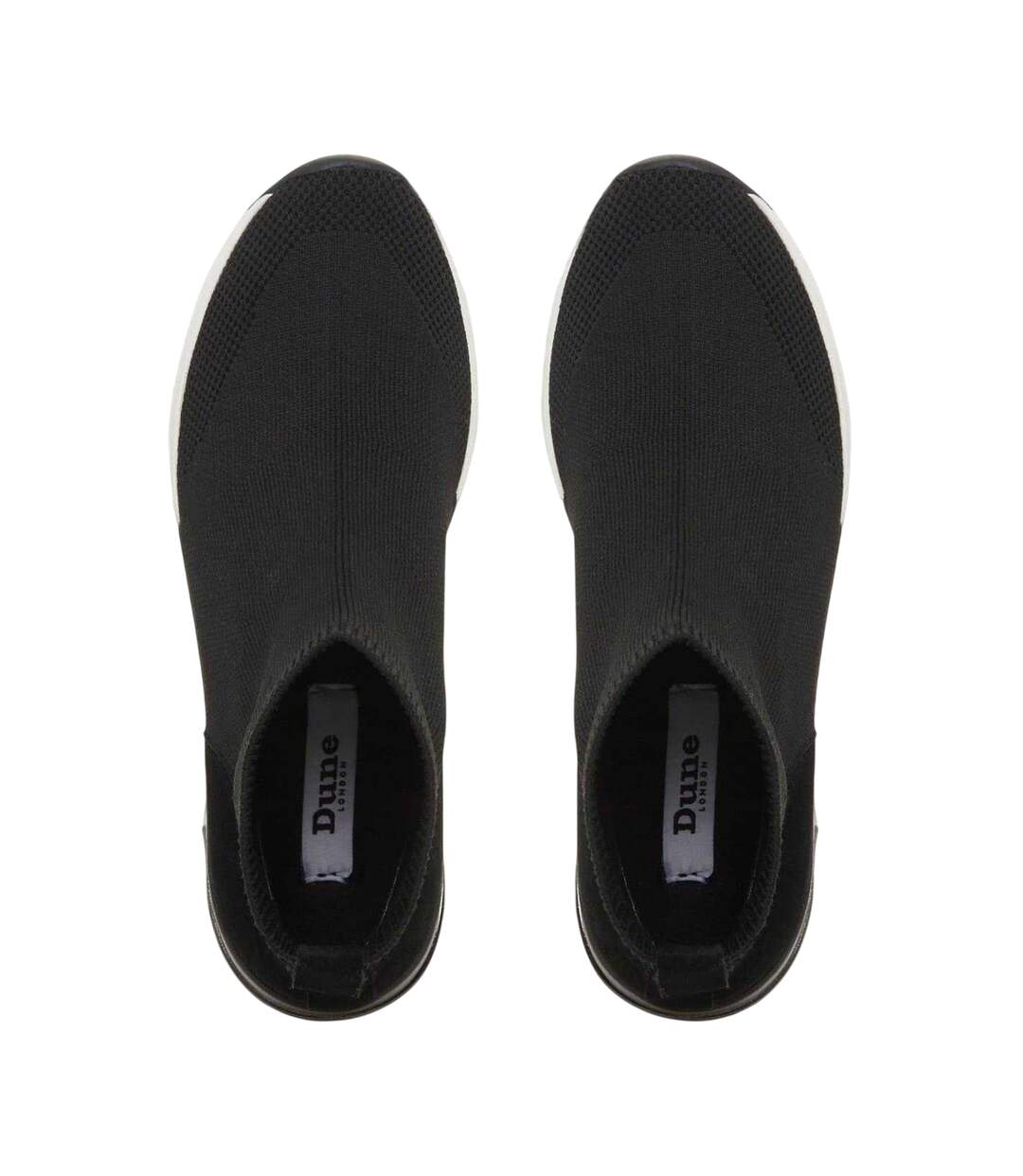 Womens/ladies Engel Suede Wedge Trainers Black Dune London-3