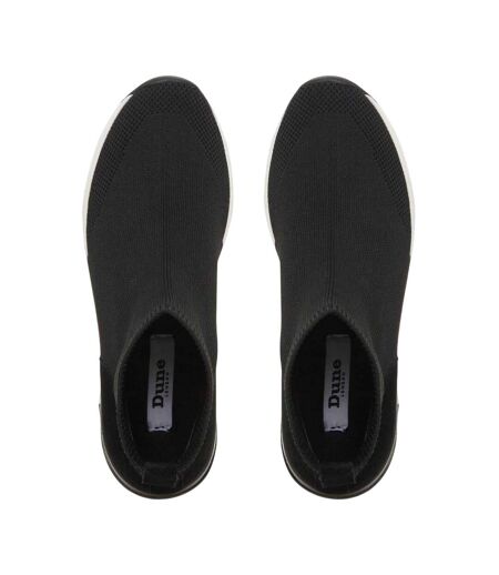 Womens/ladies Engel Suede Wedge Trainers Black Dune London