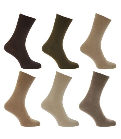 Chaussettes non-élastiquée (lot de 6 paires) - Homme (Marron/beige/kaki) - UTMB250