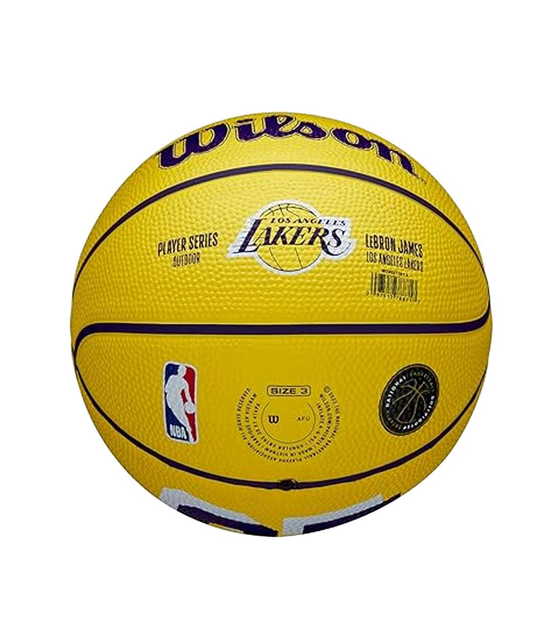 Ballon De Basket Motif/style Nba Lebron James Taille 3 Jaune Wilson-4