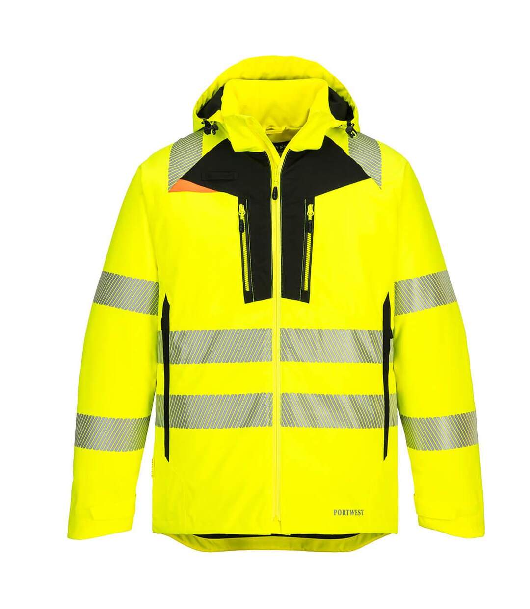 Mens dx4 hi-vis winter jacket yellow/black Portwest-1