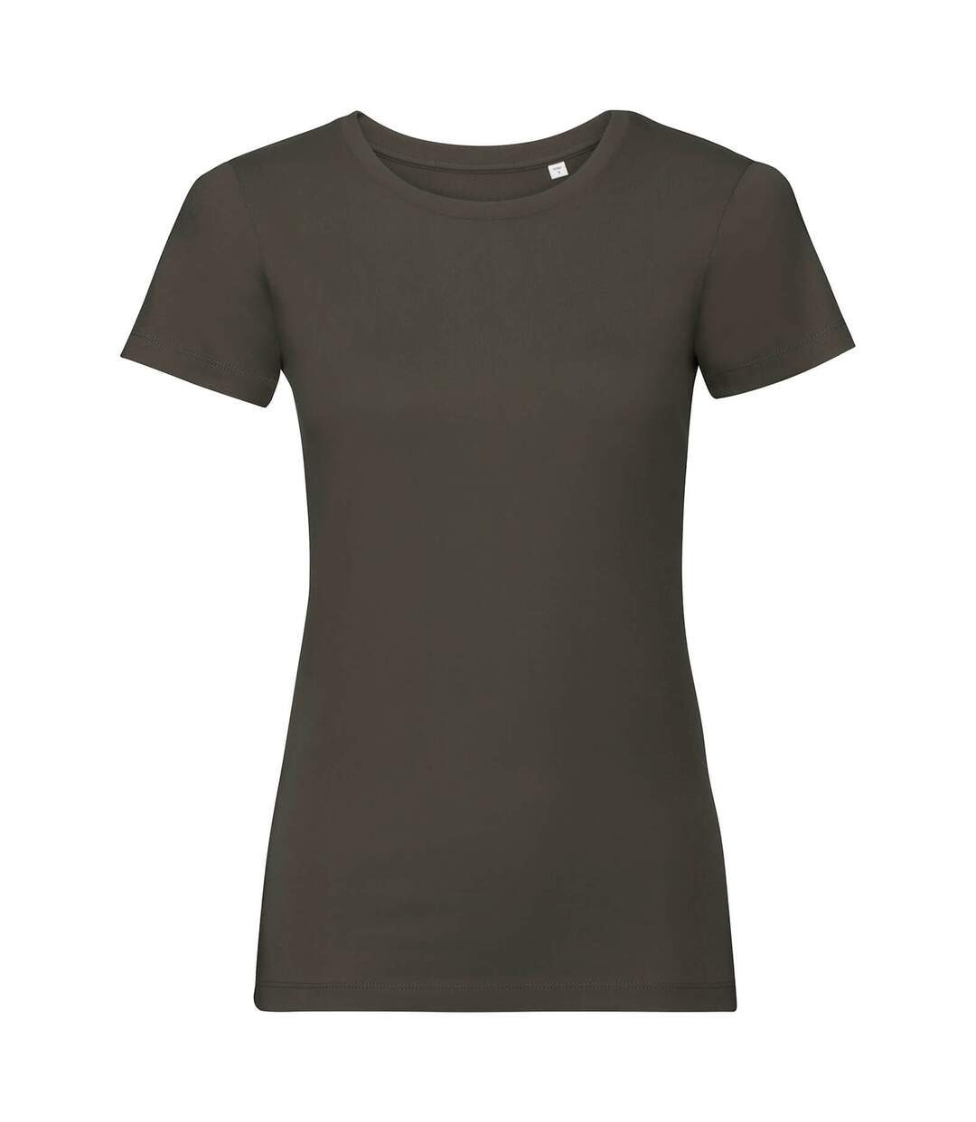 Womens/ladies organic short-sleeved t-shirt dark olive Russell-1