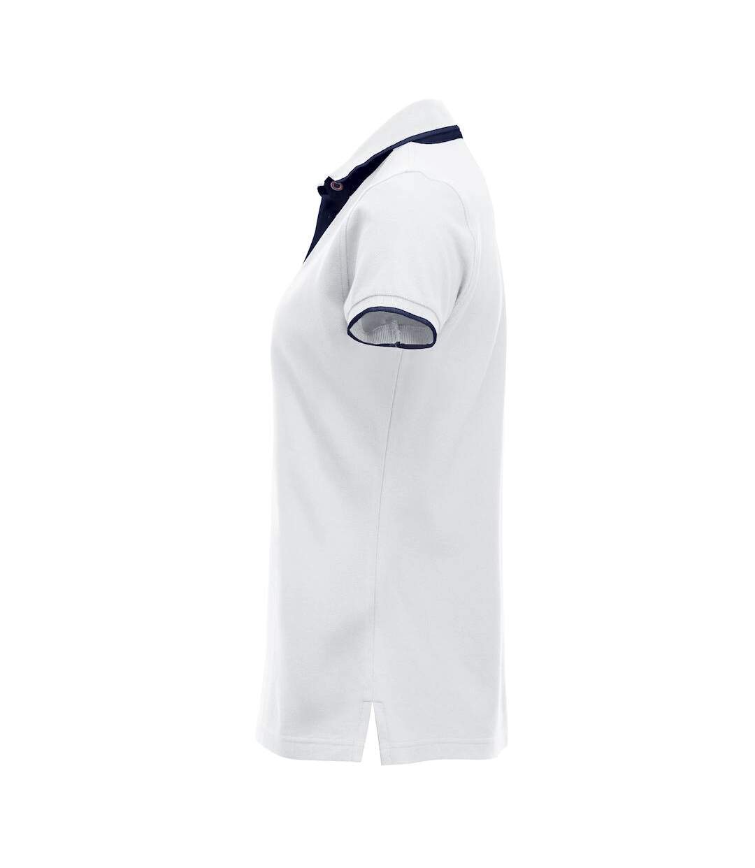 Polo seattle femme blanc / bleu marine foncé Clique