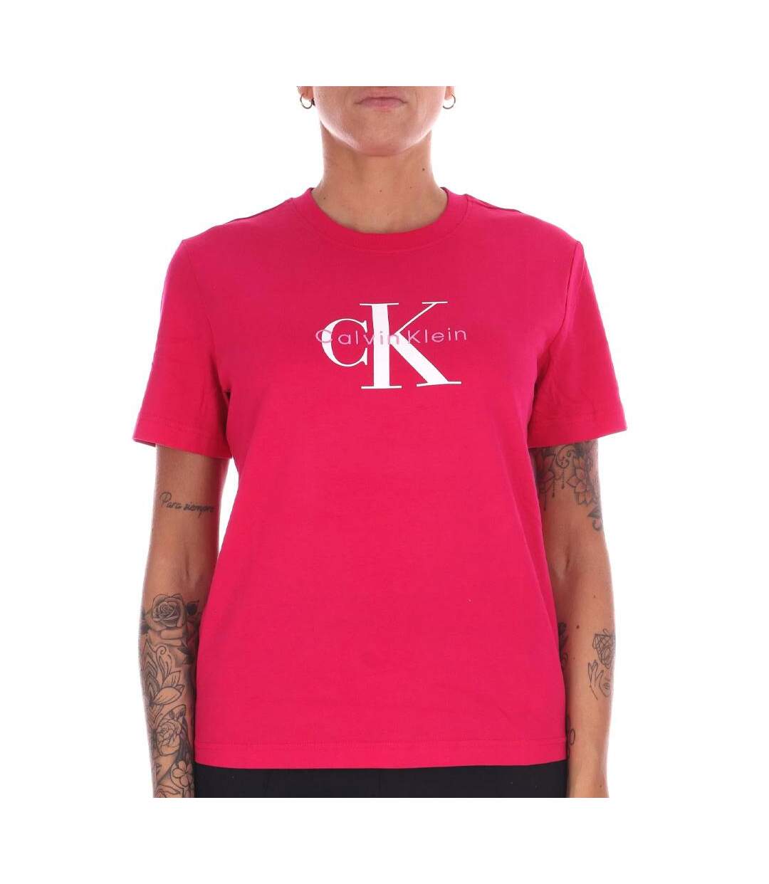 T-Shirt rose femme calvin klein jeans hero-1