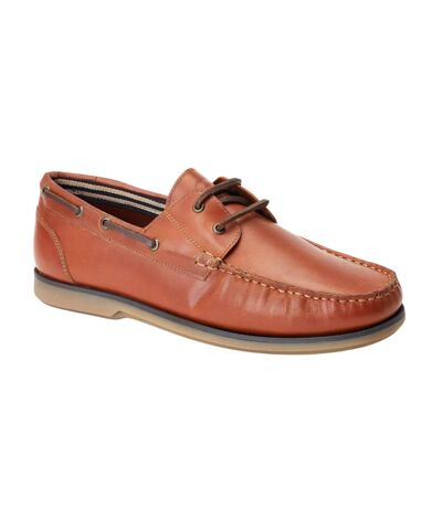 Mens Stern Boat Shoes Burnt Tan Base London
